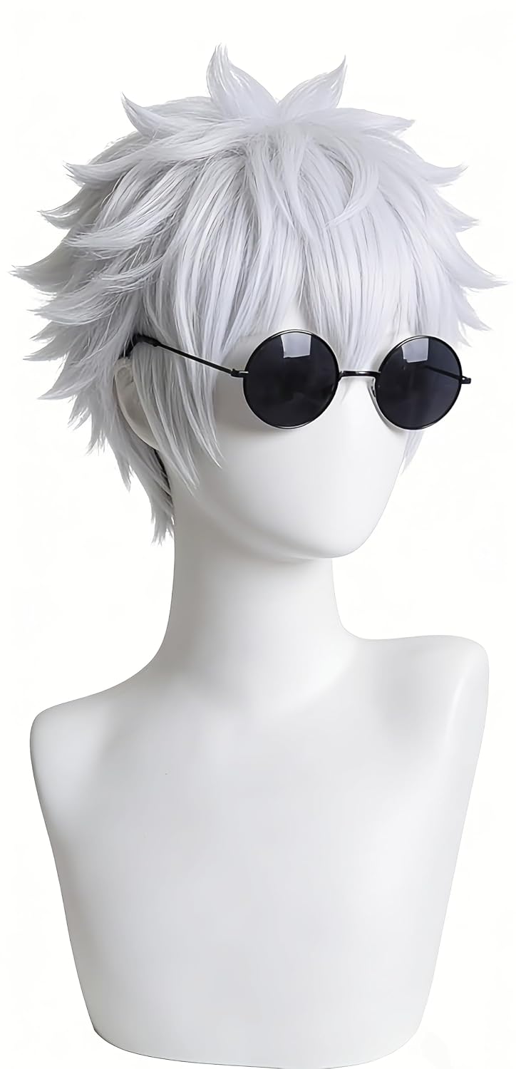 Gojo Satoru Wig Offwhite Glasses